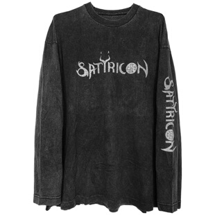 茂密有声工作室1997Satyricon摇滚乐队复古做旧纯棉舒适长袖T恤