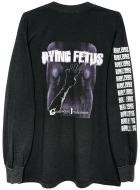 茂密有声工作室Vintage Dying Fetus摇滚乐队复古水洗款长袖T恤