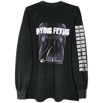 茂密有声工作室Vintage Dying Fetus摇滚乐队复古水洗款长袖T恤