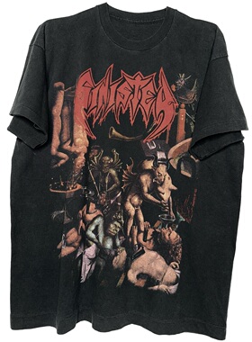 茂密有声工作室Vintage Sinister短袖T恤做旧VintageSinister敲狗