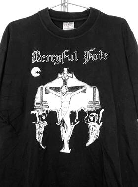 茂密有声工作室Mercyful Fate嘻哈叠穿趣味复古高级感短袖T恤休闲