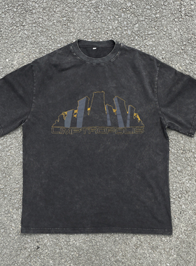 平价好物重磅纯棉 Limp Bizkit软饼干水洗做旧宽松百搭复古短袖