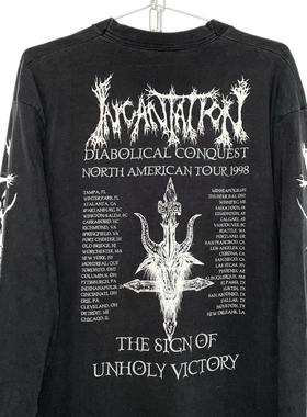 茂密有声工作室1998 Incantation 'Diabolical Conquest 长袖T恤