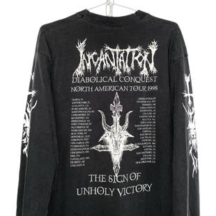 茂密有声工作室1998 Incantation 'Diabolical Conquest 长袖T恤