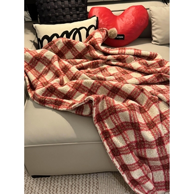 【居家的喜庆氛围】新年毛毯双面球球盖毯柔软加厚沙发毯午睡毯