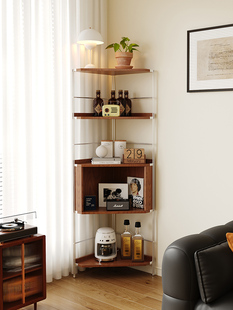 角落书架法式覆古简单壁挂式三角形实木角落柜客厅家庭落地式储物