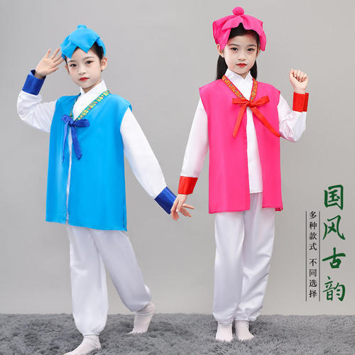 儿童书童演出服男童汉服女童古装弟子规朗诵三字经国学道童表演服