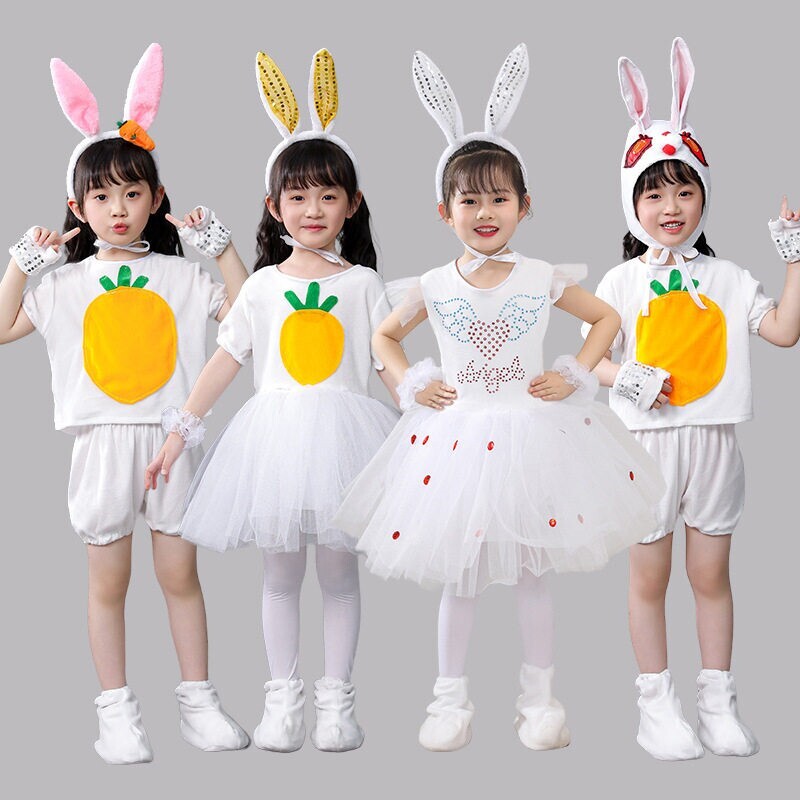 儿童小兔子表演服卡通纱裙新款蓬蓬裙舞蹈芭蕾亲子可爱