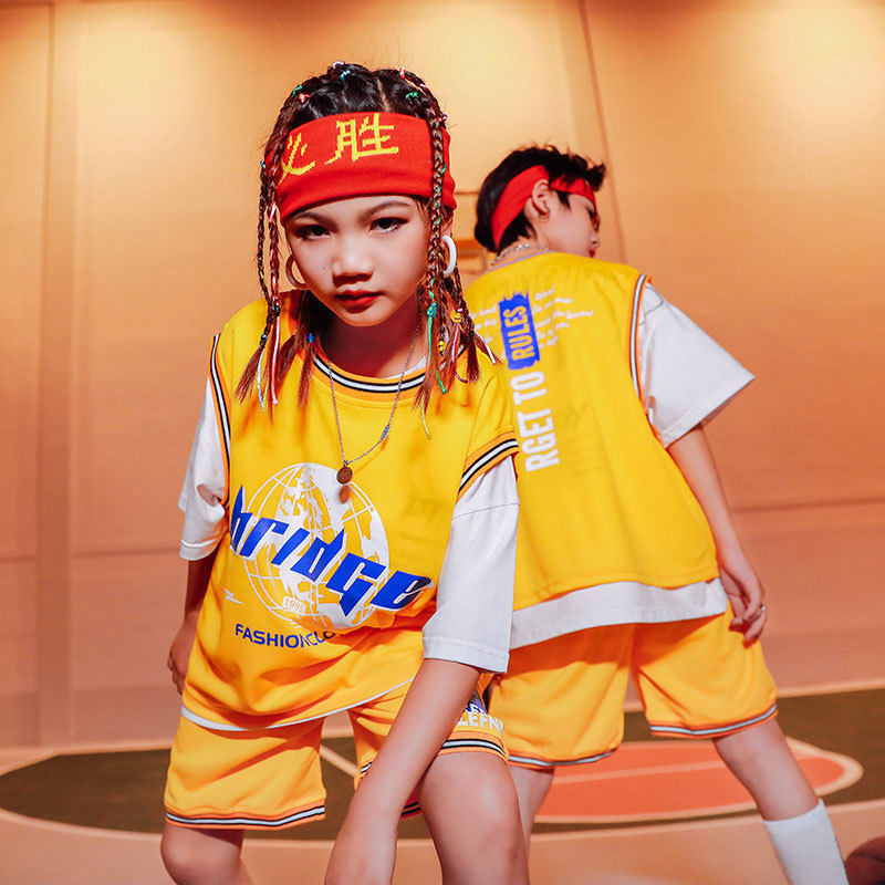 儿童啦啦队演出服幼儿园篮球表演服小学生运动会服装街舞演出套装