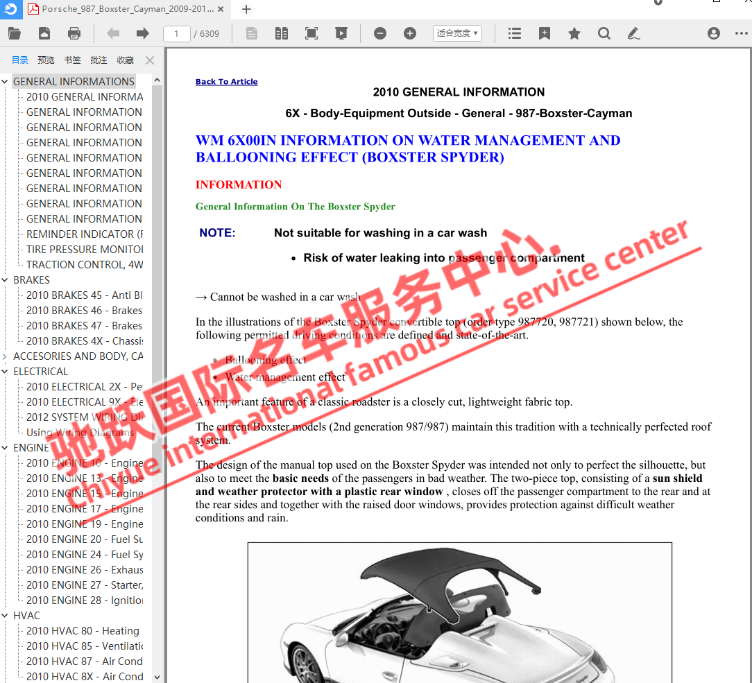 卡曼BOXSTER987.2维修手册资料
