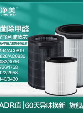 适配飞利浦空气净化器FY3140/2122/4150滤网AC1736 3036 3836滤芯