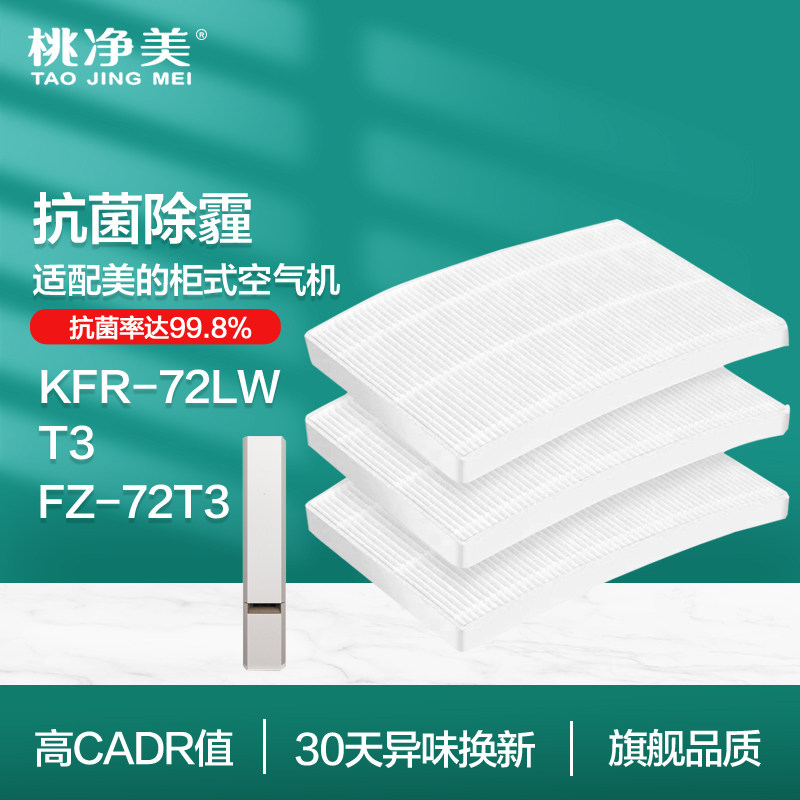 适配美的新风空调滤网无风感柜机KFR-72LW/T3空气机过滤芯FC-72T3