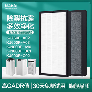 B01滤网1000F 适配舒乐氏空气净化器滤芯KJ760F umi A03 A10 A02