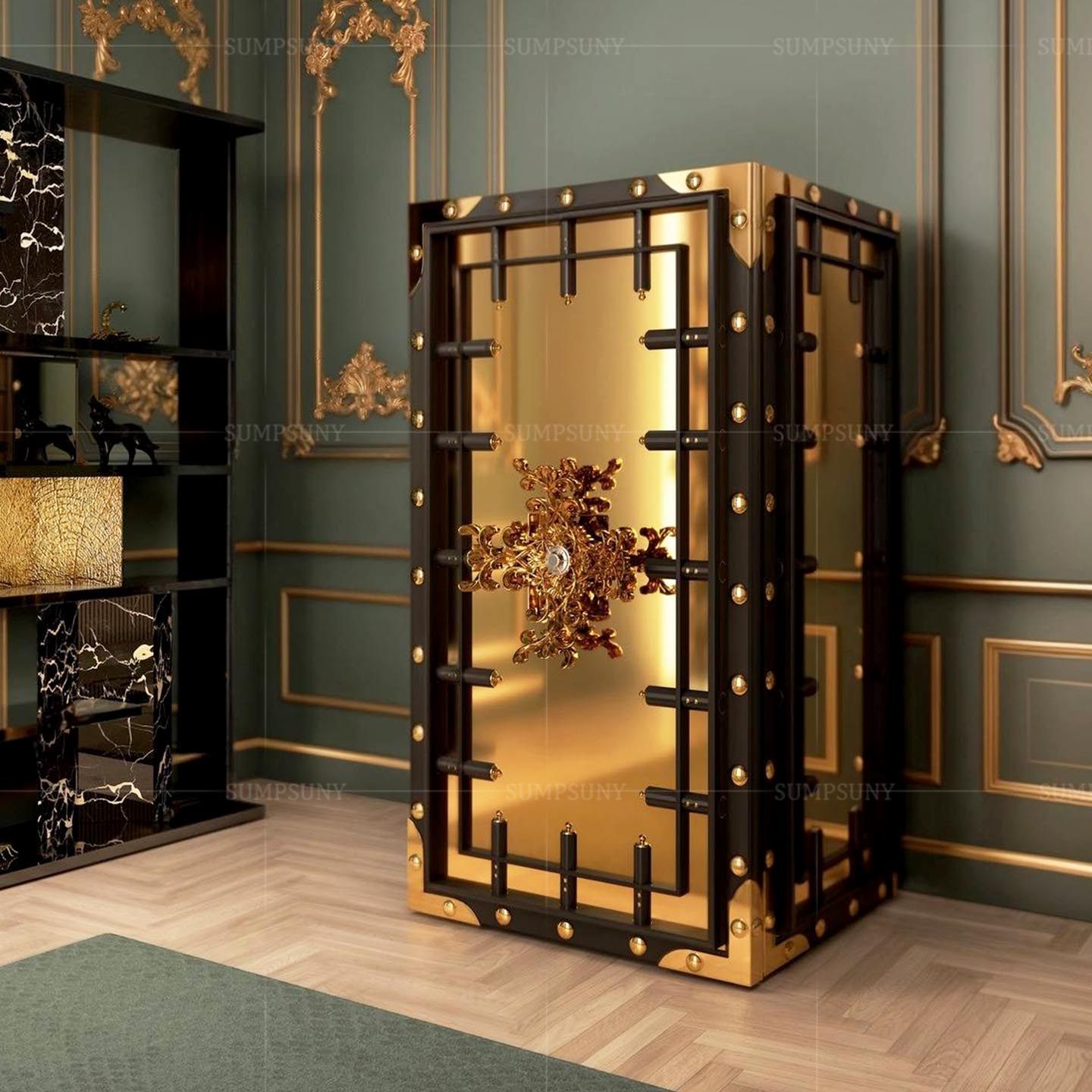 设计师不锈钢保险柜葡萄牙轻奢高级感现代别墅家用高端收纳防盗柜,住宅家具,家用保险箱,淘宝优惠券,粉丝福利购,淘宝优惠卷