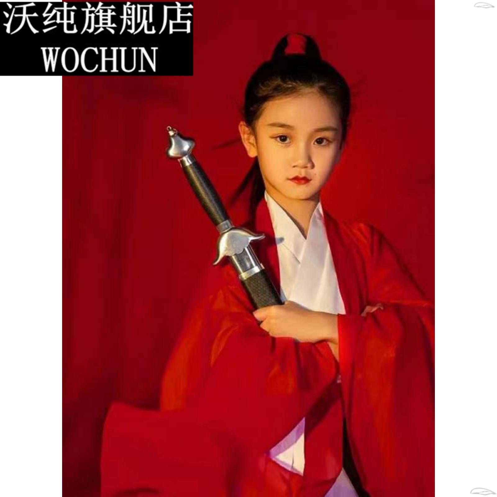 花木兰男女童汉服角色扮演儿童古装侠客唐装中国风古典舞表演出服图片