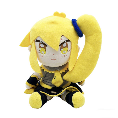跨境新品Neru Akita Neru Plush单辫子黄头发女孩毛绒公仔玩偶