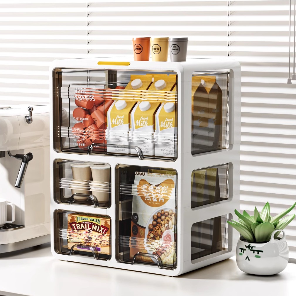 茶包收纳盒办公室桌面茶水间置物架咖啡胶囊分格大容量零食储物盒