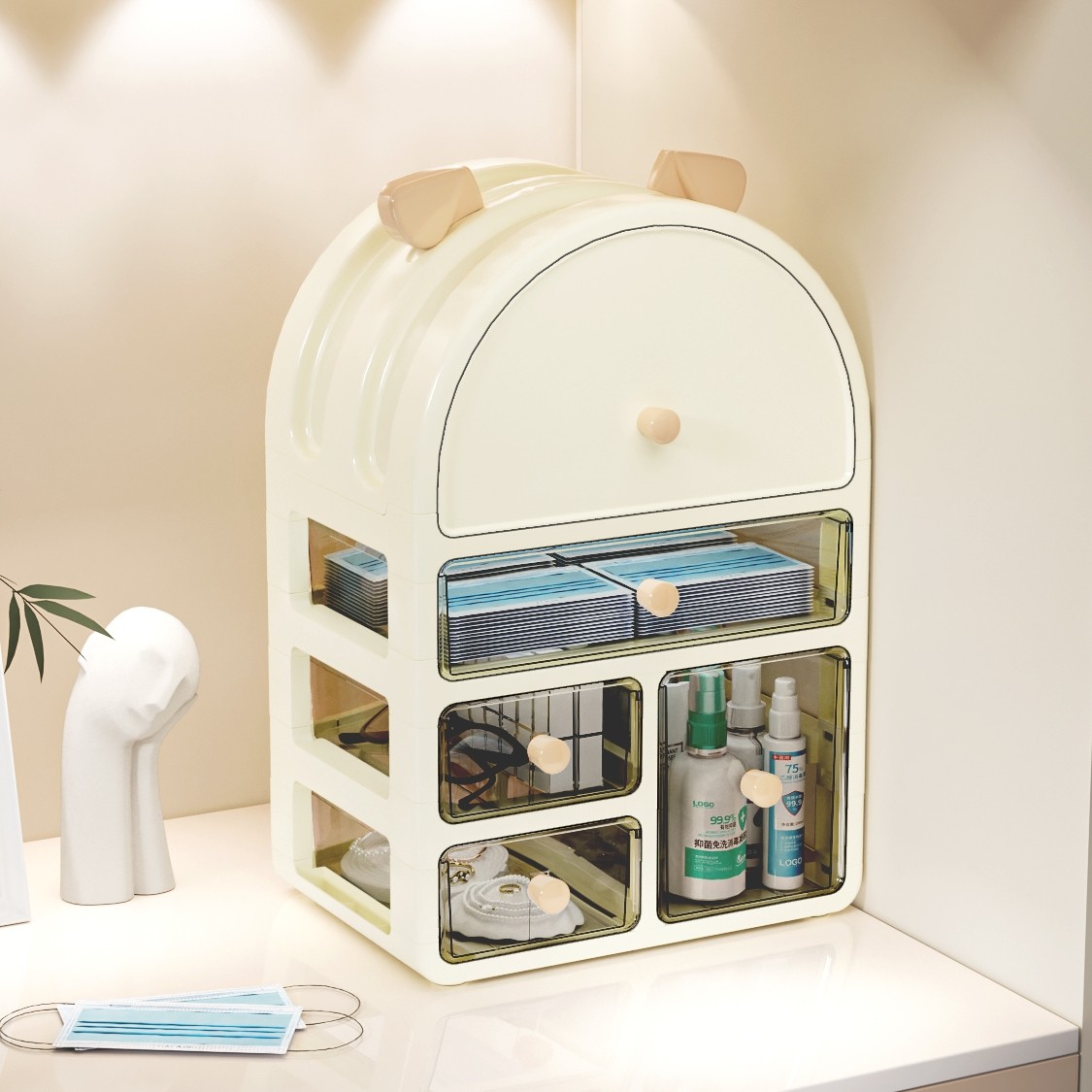 玄关收纳盒进户门钥匙口罩杂物置物架多层高颜值客厅桌面整理盒子,收纳整理,桌面收纳盒,淘宝优惠券,粉丝福利购,淘宝优惠卷
