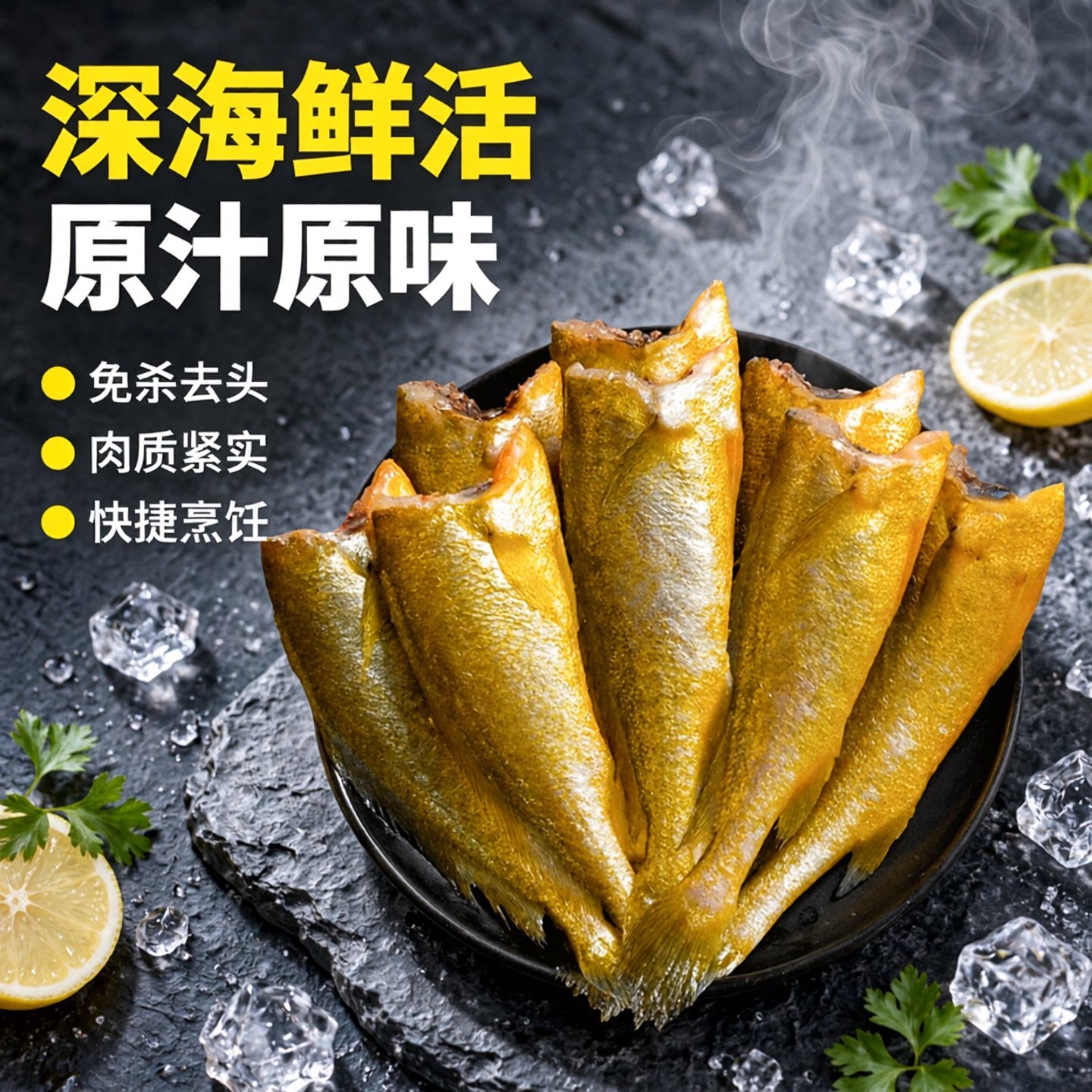 去头小黄鱼鲜活冷冻速冻无头免处理海鲜水产生鲜干炸烧烤商用批发