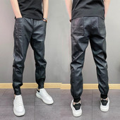 防风防水PU裤 摩托车皮裤 加绒加厚机车裤 骑行裤 男 子2025秋冬款 男士