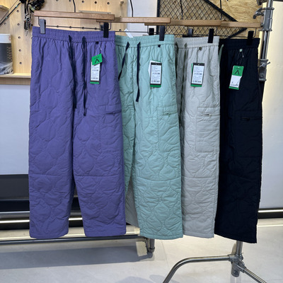 绗缝夹棉保暖直筒休闲滑雪棉裤