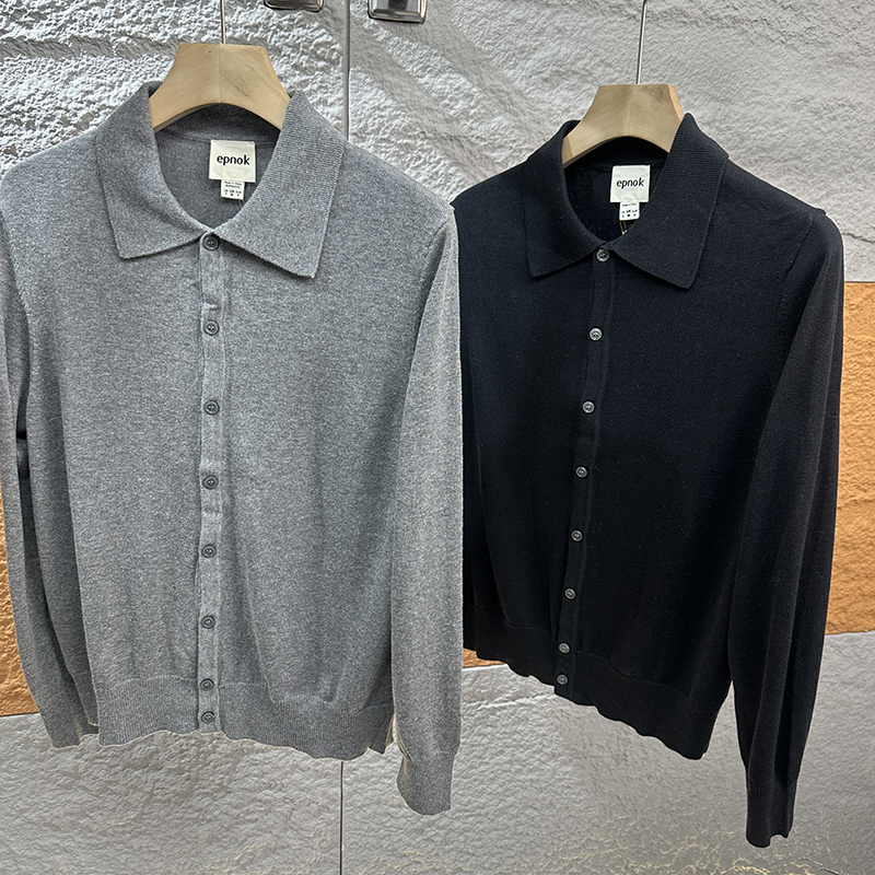 春季男翻领针织毛衫百搭开衫外套