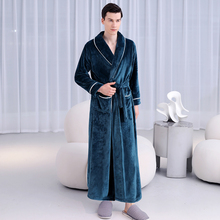全棉纯棉睡衣男女睡袍长款法兰绒浴袍男款秋冬季珊瑚绒加厚加绒加