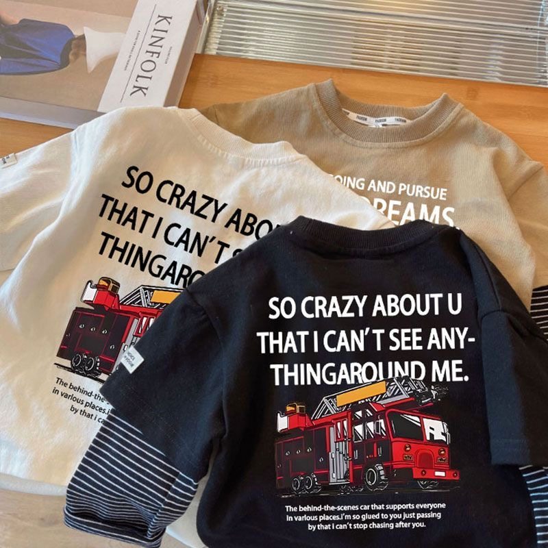 儿童男童2026春秋季新款宝宝打底休闲百搭汽车长袖T恤宽松假两件,童装/婴儿装/亲子装,T恤,淘宝优惠券,粉丝福利购,淘宝优惠卷