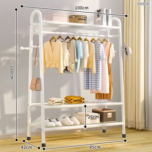 晾衣架家用学生宿舍落地折叠卧室内晒挂衣服架子简易收纳整理凉杆