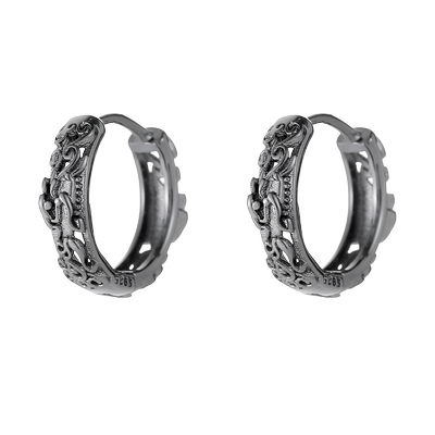 复古银针男士貔貅耳环