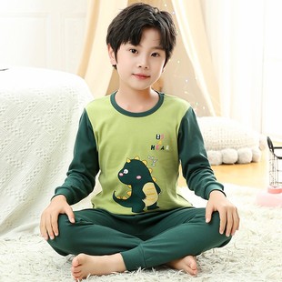 男童秋衣秋裤 全棉儿童纯棉宝宝打底保暖内衣男孩线衣a类睡衣 套装