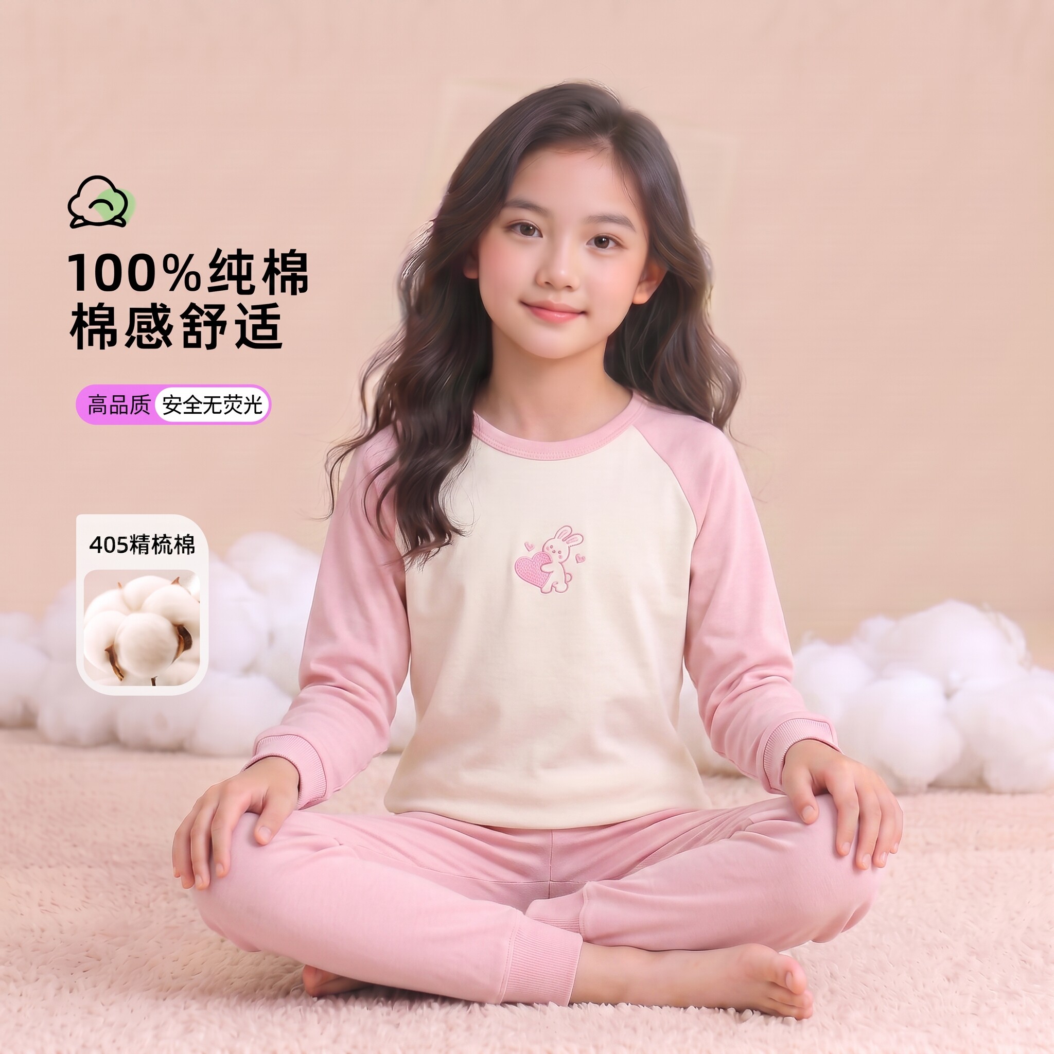 女童秋衣套装全棉秋裤纯棉女孩儿童线衣线裤宝宝打底保暖内衣睡衣