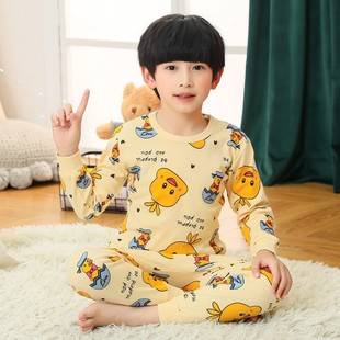 男童秋衣秋裤 全棉儿童纯棉宝宝打底保暖内衣男孩线衣a类睡衣 套装