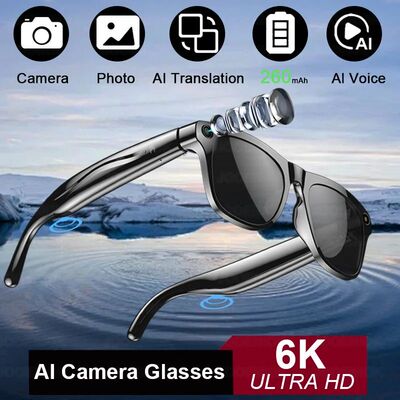 2025 Classic AI Smart Glasses 100MP Camera Waterproof Blueto