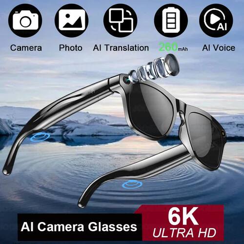 2025 Classic AI Smart Glasses 100MP Camera Waterproof Blueto