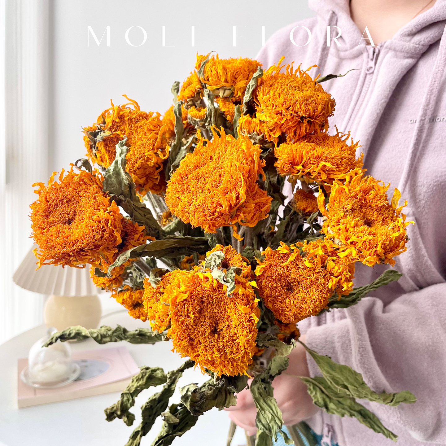 泰迪向日葵干花花束真花风干