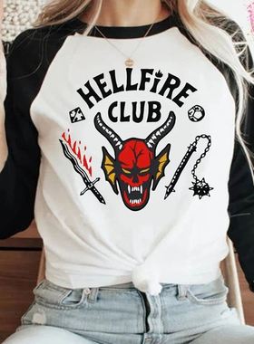 Stranger Things 4 Hellfire Club Women T shirt圣诞节服装男女