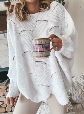 Tops plus size Sweater Women for Coarse Sweaters Knitwear