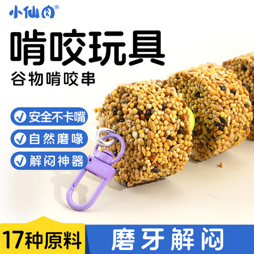 小仙肉鹦鹉磨牙玩具谷物啃咬串