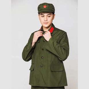 65式男套装军于服老兵战友聚会服装男女兵干部服军绿色中山装纪念