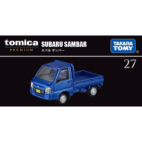 TOMY多美卡仿真合金车黑盒玩具TP27号斯巴鲁皮卡平板小货车948469