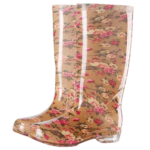 插秧女雨鞋种田水鞋高筒雨靴女士田园防滑防水冬季加绒防冻脚胶靴