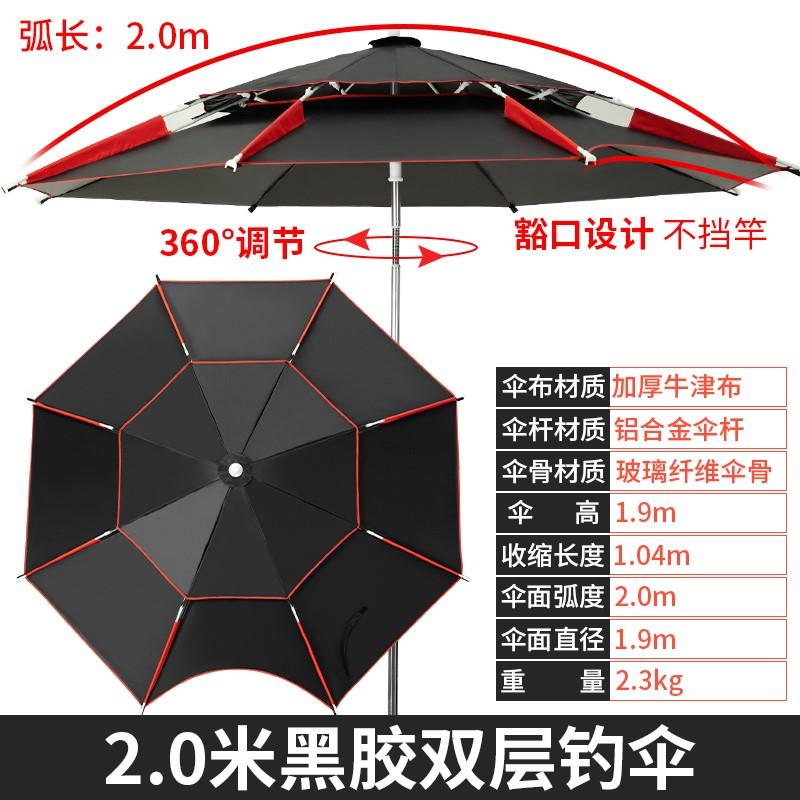 销高档钓鱼伞d2米多向防雨暴雨钓伞22加大加厚防晒雨伞鱼伞遮阳新