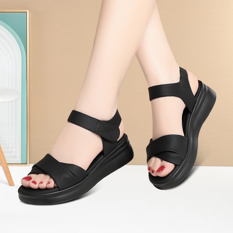 露趾时尚防滑低帮凉鞋防水台厚底旗袍走秀鞋舒适新款透气简约女鞋