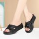 女士洋气轻便百搭拖鞋 2025一字拖 新款 舒适耐磨厚底圆头外出鞋 时尚