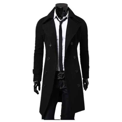 经典男士中长款羊毛呢上海滩风衣