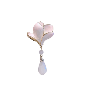 国风玉兰花胸针古典旗袍压襟挂饰新中式流苏小众别针裙子配饰胸花