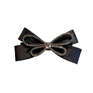 气质水钻蝴蝶结发饰高级感网纱网红发夹后脑勺半扎弹簧夹顶夹发卡