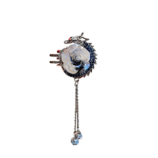 新中式古风发饰设计感小众龙形发夹女侧边刘海夹流苏鸭嘴夹碎发卡