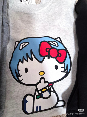 日系可爱卡通动漫Kt EV合作印花圆领套头卫衣